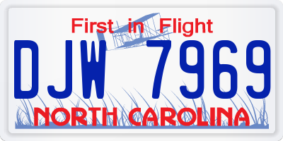 NC license plate DJW7969
