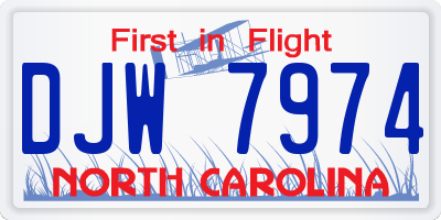 NC license plate DJW7974