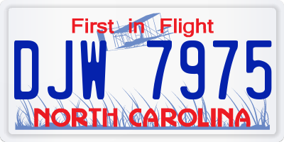 NC license plate DJW7975