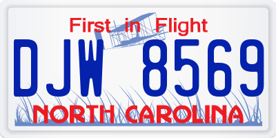 NC license plate DJW8569