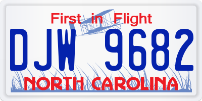 NC license plate DJW9682