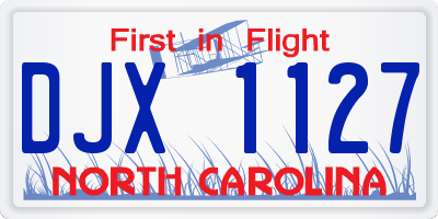 NC license plate DJX1127