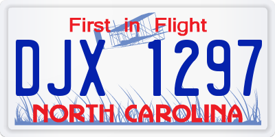 NC license plate DJX1297