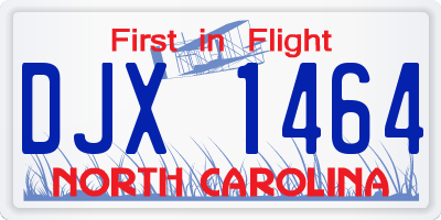 NC license plate DJX1464