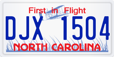 NC license plate DJX1504