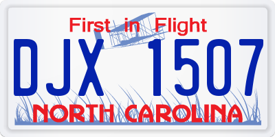 NC license plate DJX1507