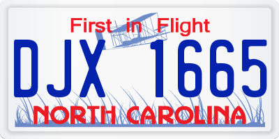 NC license plate DJX1665