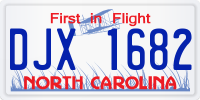 NC license plate DJX1682
