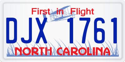 NC license plate DJX1761