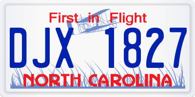 NC license plate DJX1827