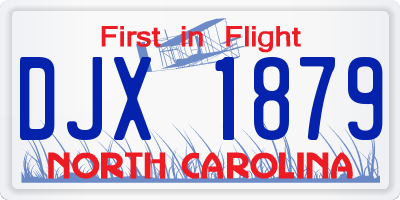 NC license plate DJX1879