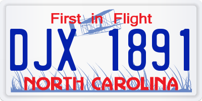 NC license plate DJX1891