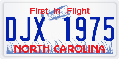 NC license plate DJX1975