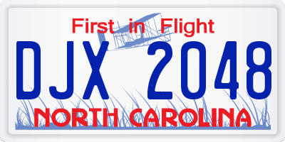 NC license plate DJX2048