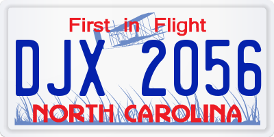 NC license plate DJX2056