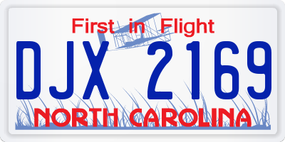 NC license plate DJX2169