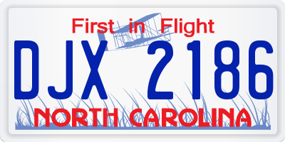 NC license plate DJX2186