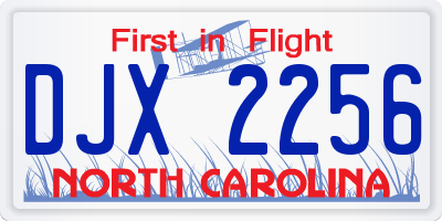 NC license plate DJX2256