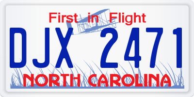 NC license plate DJX2471