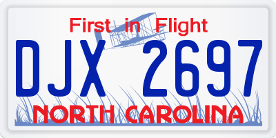 NC license plate DJX2697