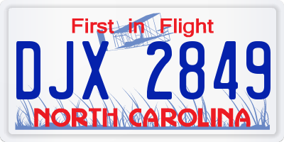 NC license plate DJX2849