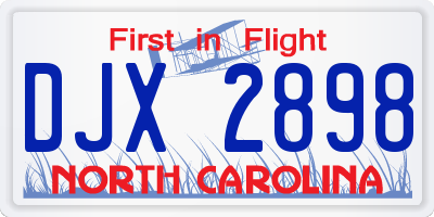 NC license plate DJX2898