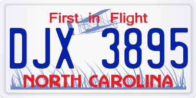 NC license plate DJX3895