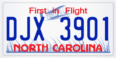 NC license plate DJX3901