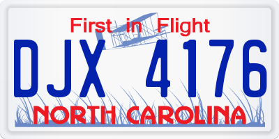 NC license plate DJX4176