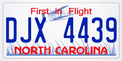 NC license plate DJX4439