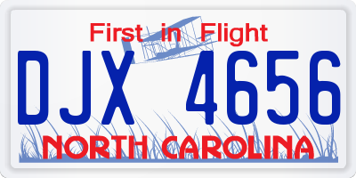 NC license plate DJX4656