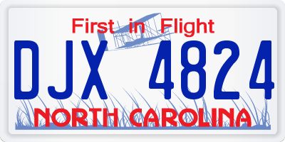 NC license plate DJX4824