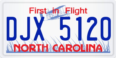 NC license plate DJX5120