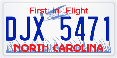 NC license plate DJX5471