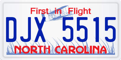 NC license plate DJX5515
