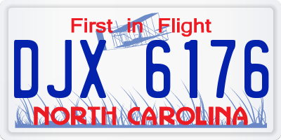 NC license plate DJX6176