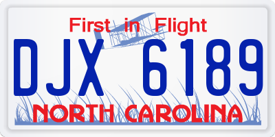NC license plate DJX6189
