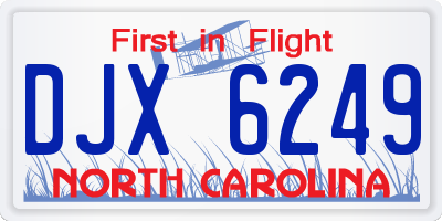 NC license plate DJX6249