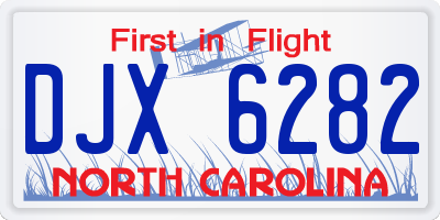 NC license plate DJX6282