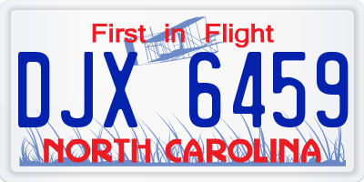 NC license plate DJX6459