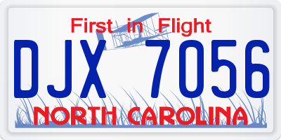 NC license plate DJX7056