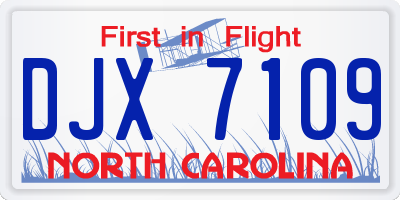 NC license plate DJX7109