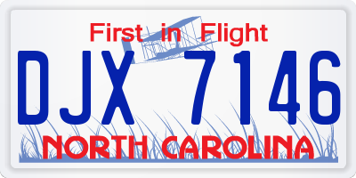 NC license plate DJX7146