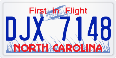 NC license plate DJX7148