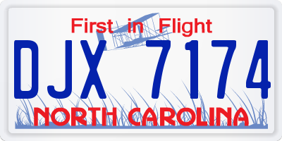 NC license plate DJX7174