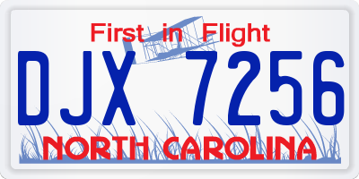 NC license plate DJX7256