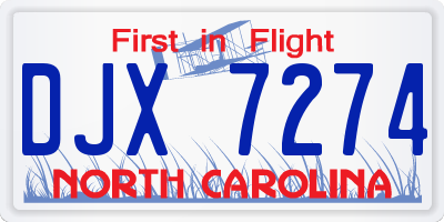 NC license plate DJX7274