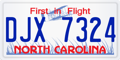 NC license plate DJX7324