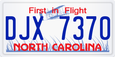 NC license plate DJX7370