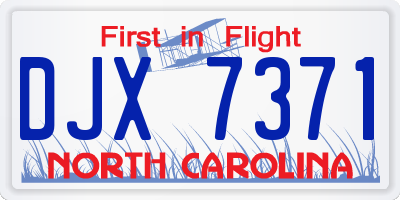 NC license plate DJX7371
